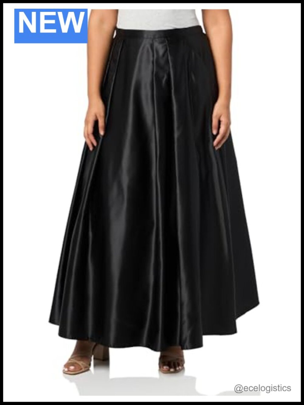 Plus Size Formal Maxi Skirt with Pockets, Satin Full Length, Great for Weddings